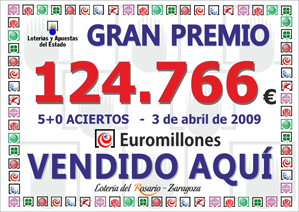 Premio repartido por Loter&iacute;a del Rosario &mdash; Euromillones 2009